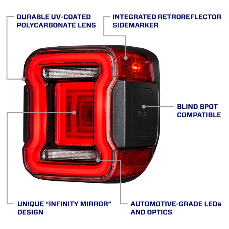 Jeep Gladiator Tail Lights - Rear - FORM Lighting - LED, Sequential Turn Signal, Unique Startup Sequence - Red - `20-`26